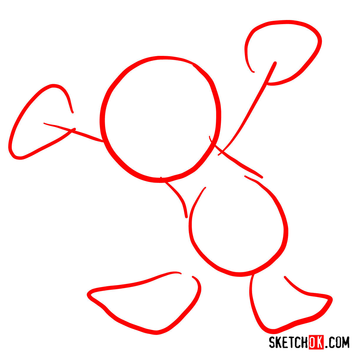 How to draw Huey Duck - step 01