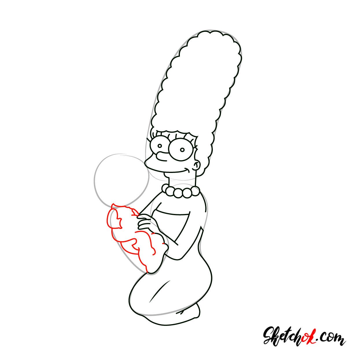 How to draw the Simpsons Family - step 07
