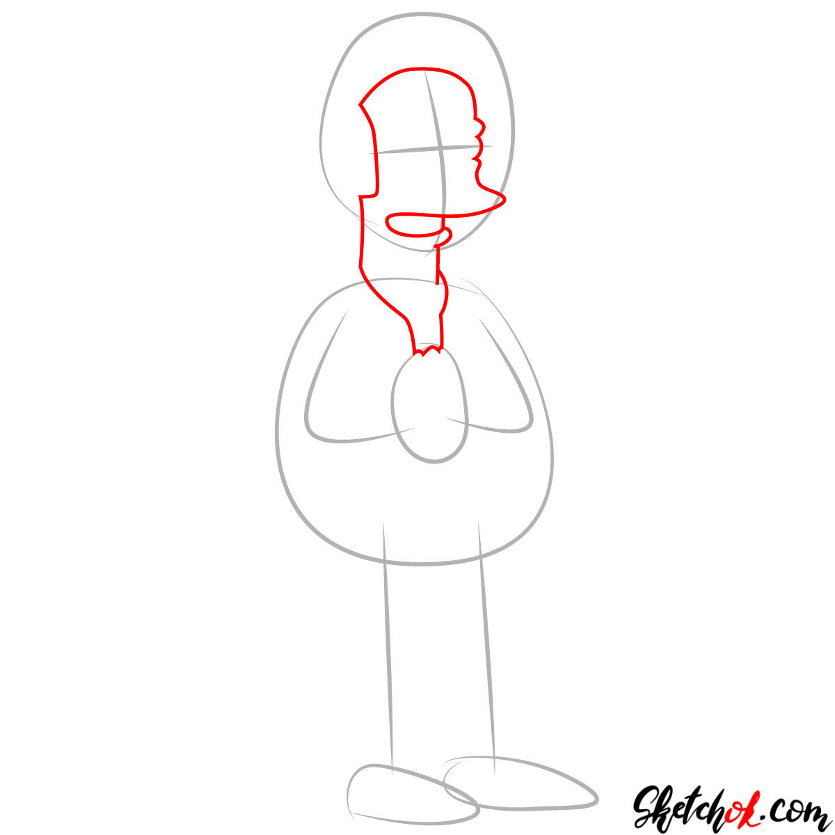 How to draw Apu Nahasapeemapetilon - step 02