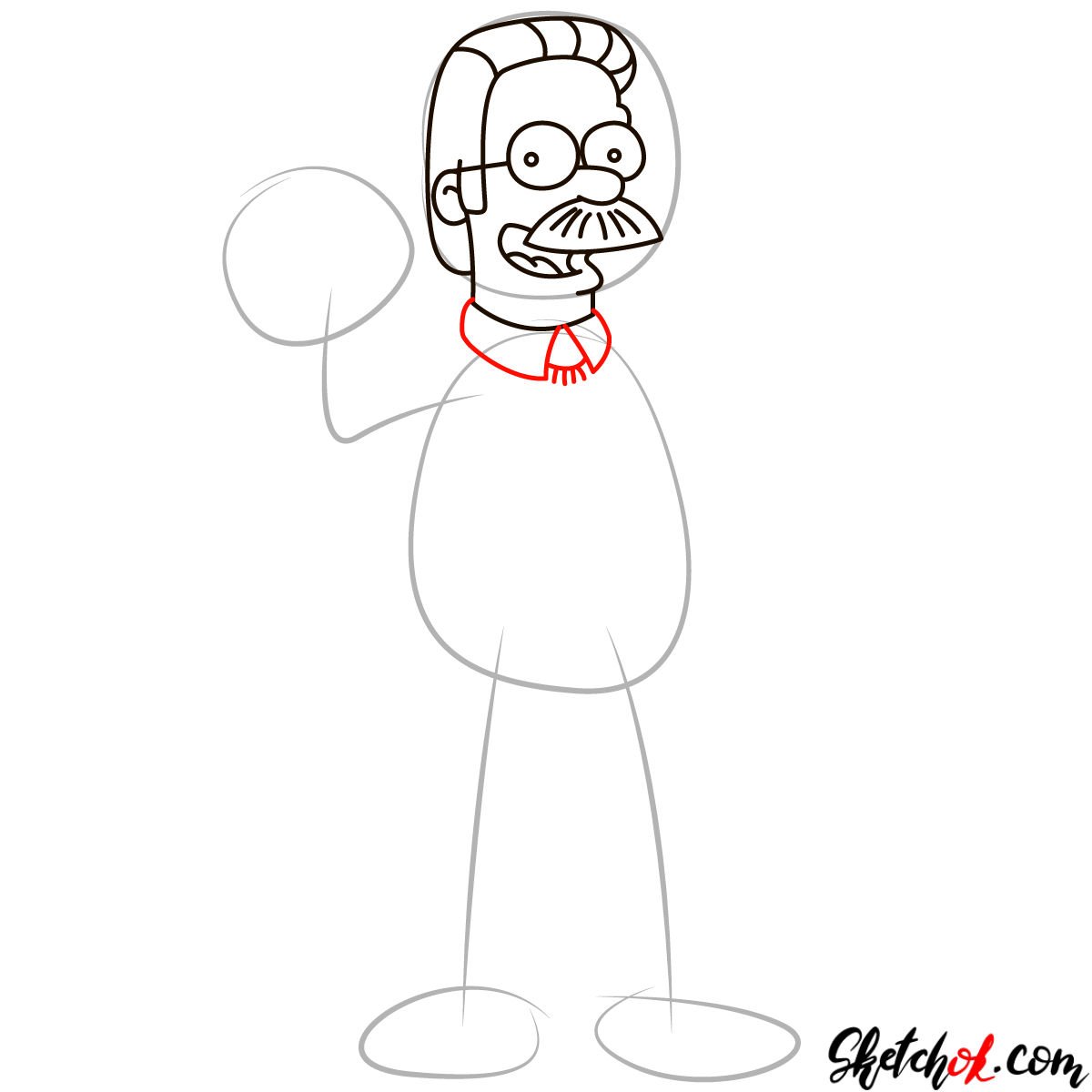 How to draw Ned Flanders - step 05