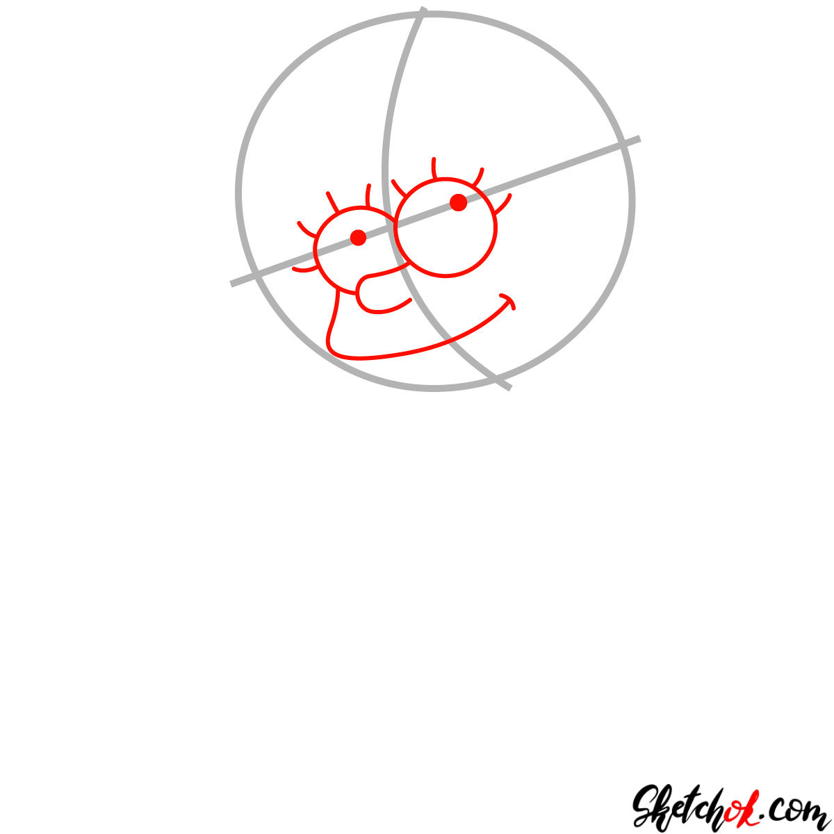 How to draw cute Lisa Simpson - step 02