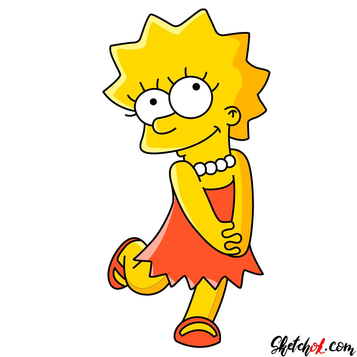 How To Draw Lisa From The Simpsons