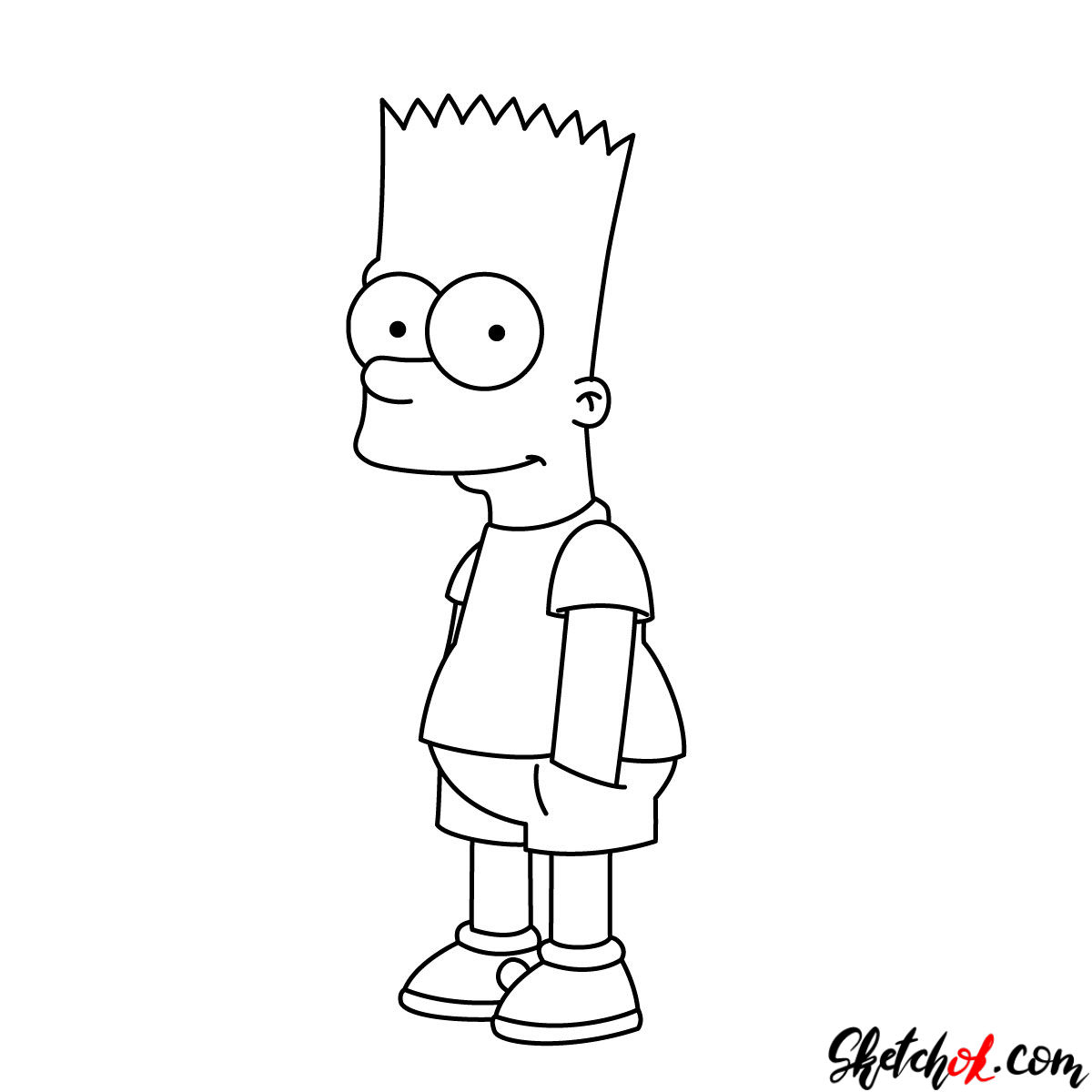 How to draw Bart Simpson - step 10