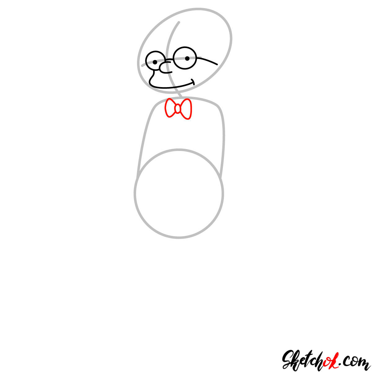 How to draw Waylon Smithers - step 03