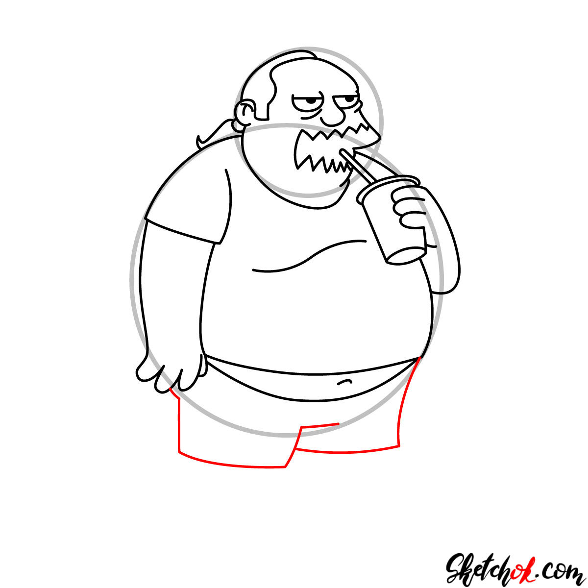 How to draw Comic Book Guy - step 09