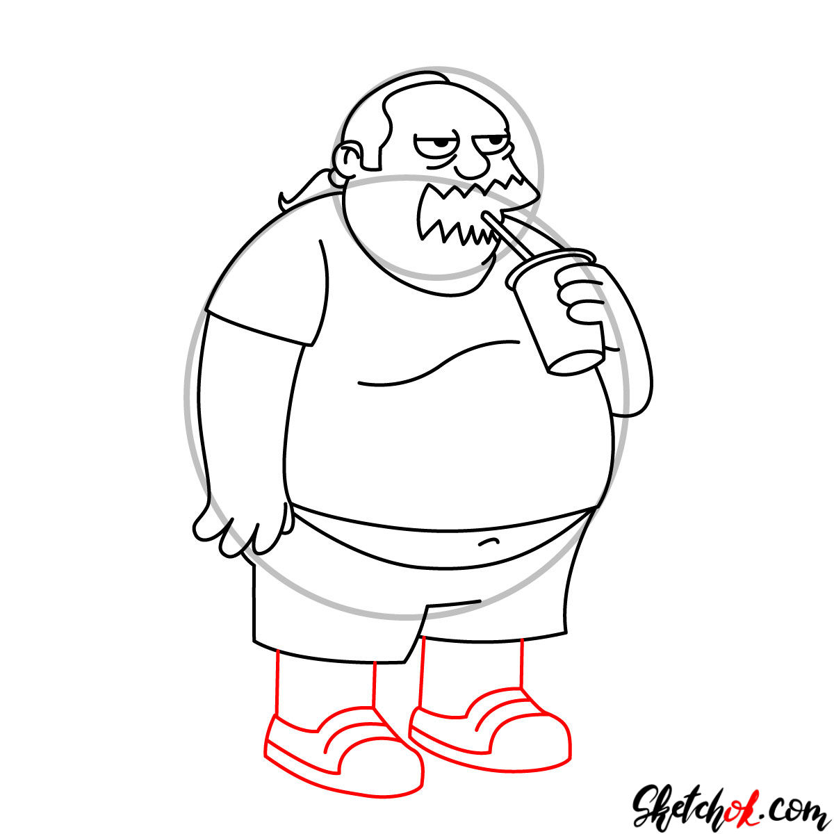 How to draw Comic Book Guy - step 10