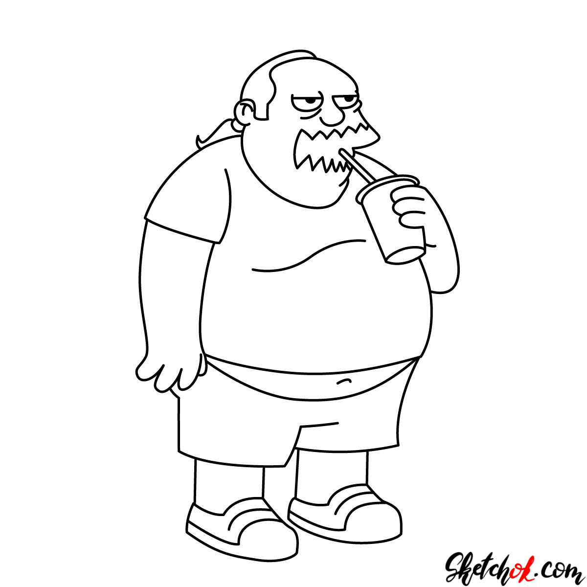How to draw Comic Book Guy - step 11