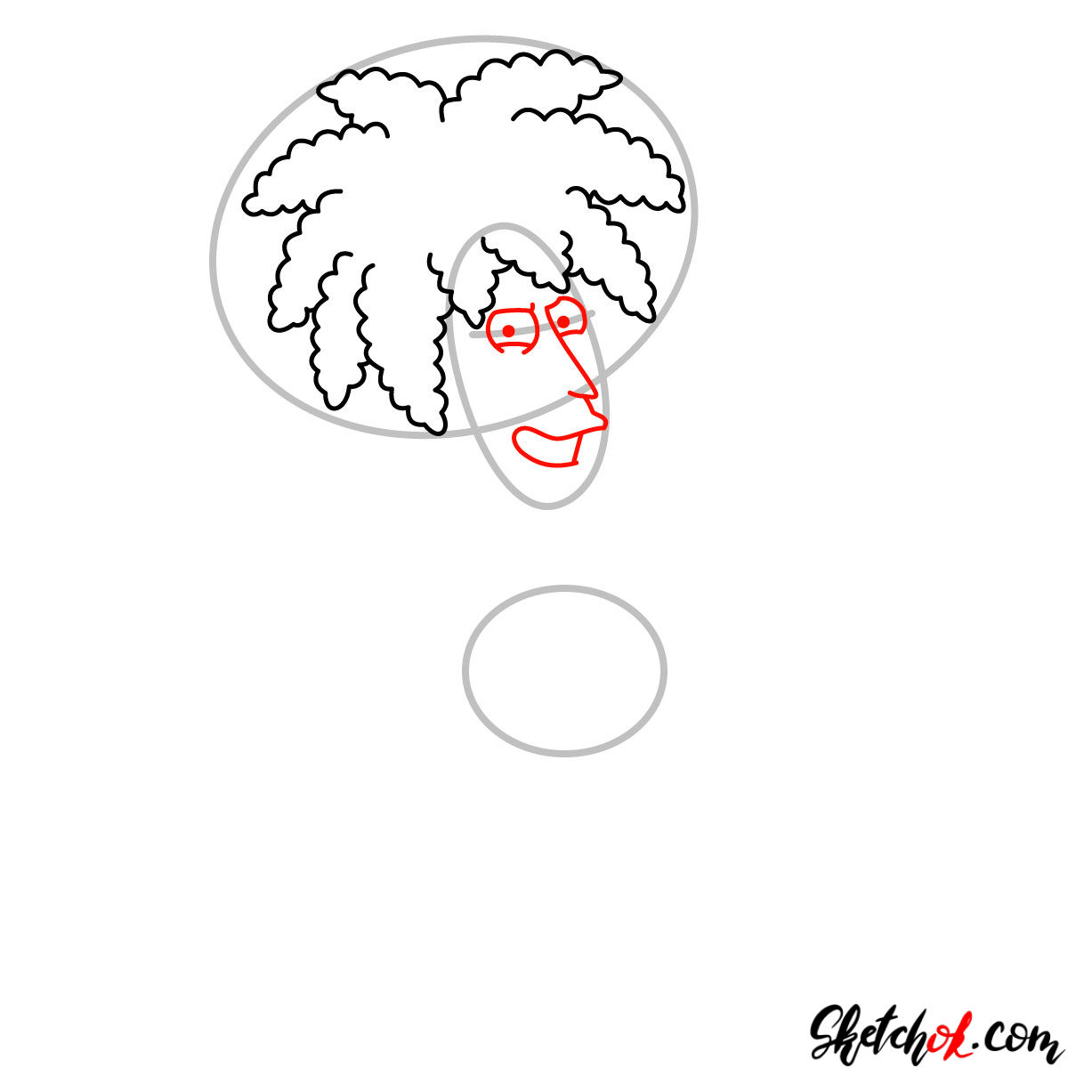 How to draw Slideshow Bob - step 03