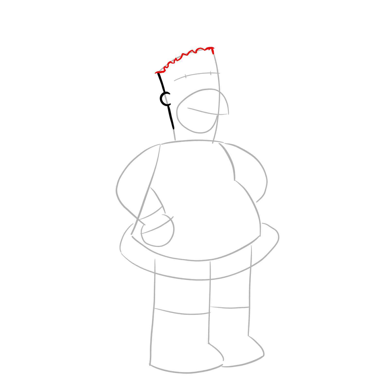 How to draw Santa Homer Simpson - step 05