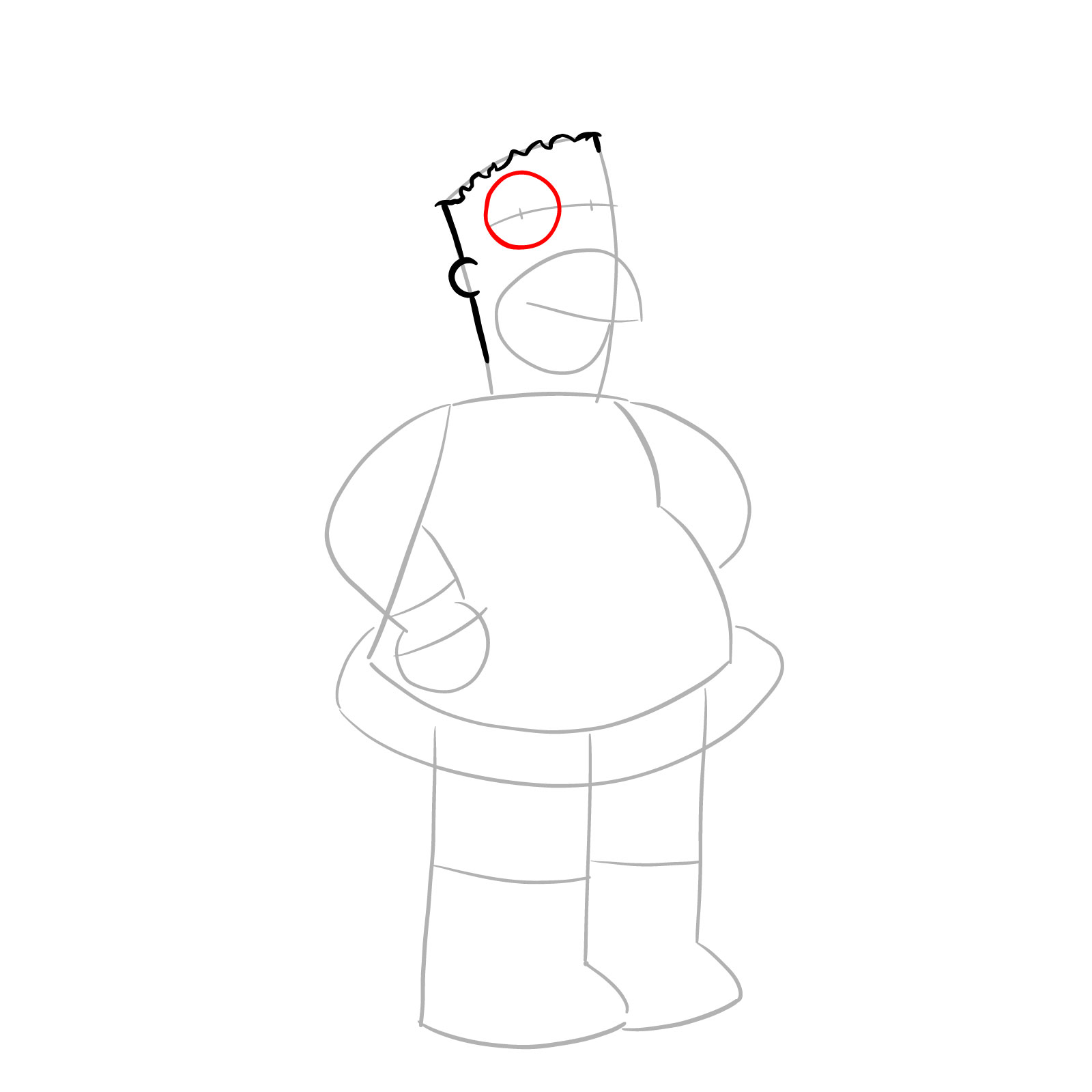 How to draw Santa Homer Simpson - step 06
