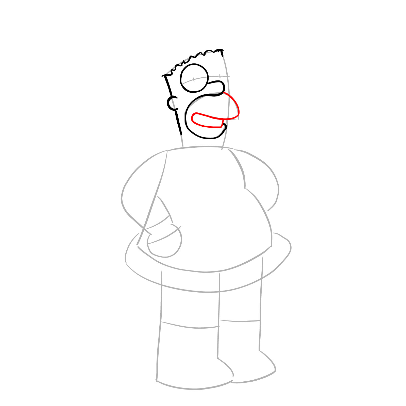How to draw Santa Homer Simpson - step 08