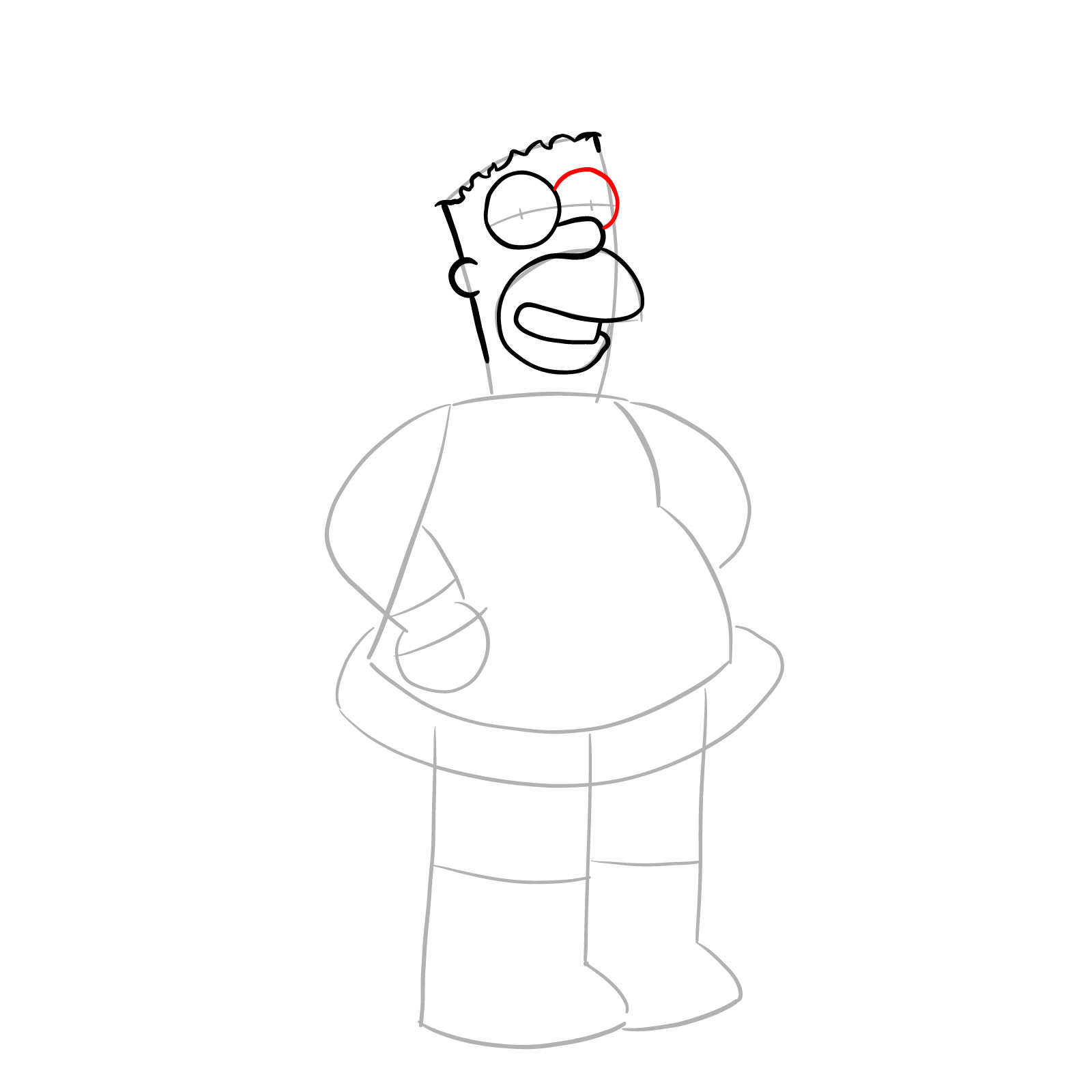 How to draw Santa Homer Simpson - step 09