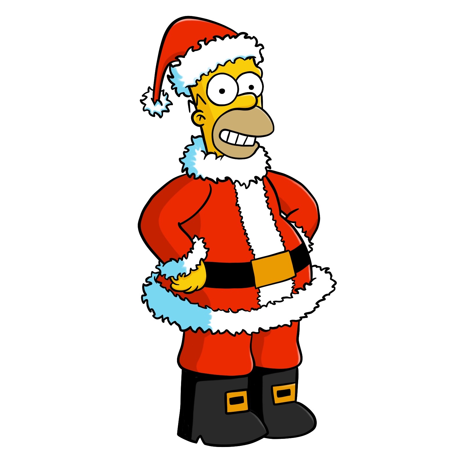 How to draw Santa Homer Simpson - final step