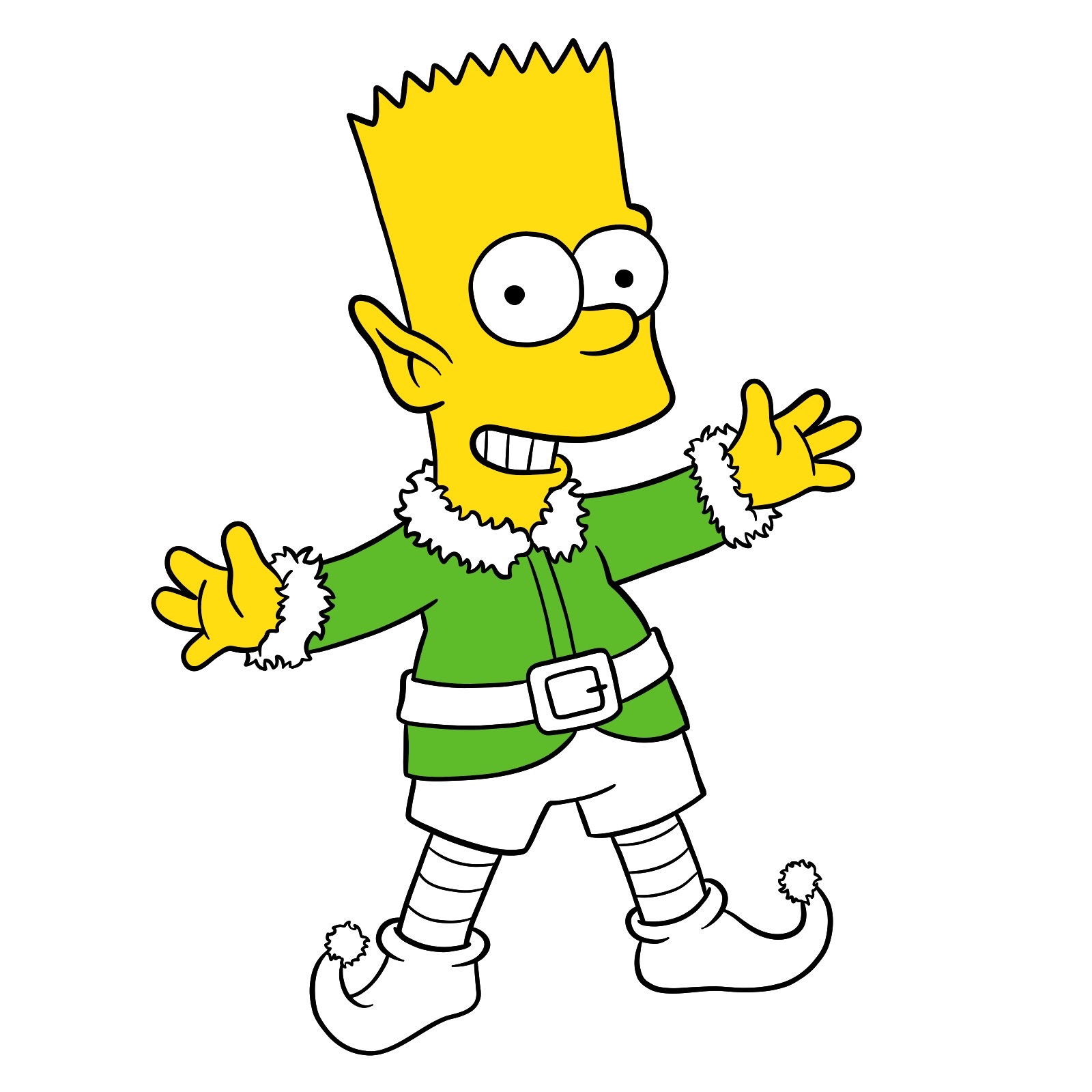 How to draw Bart Simpson as a Christmas Elf - step 32