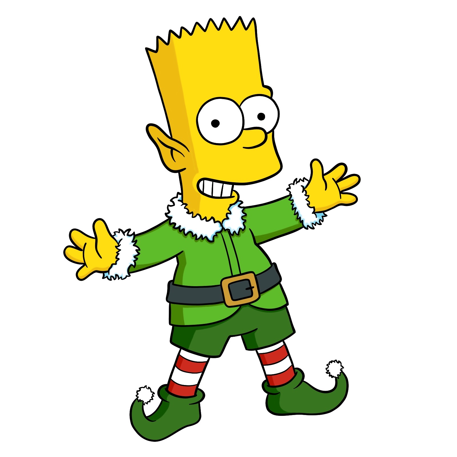How to draw Bart Simpson as a Christmas Elf - final step