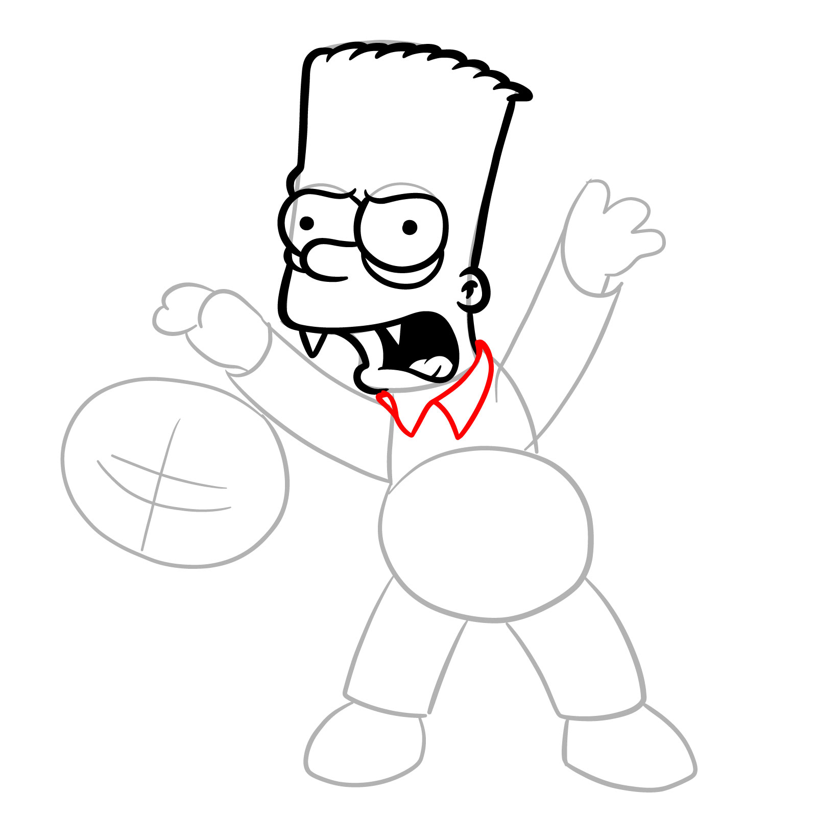 How to draw Bart Dracula - step 13