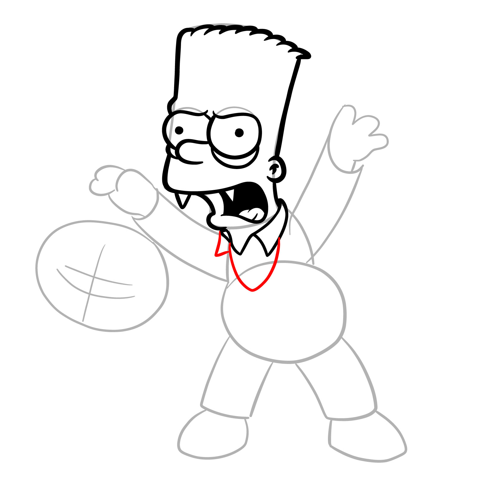 How to draw Bart Dracula - step 14