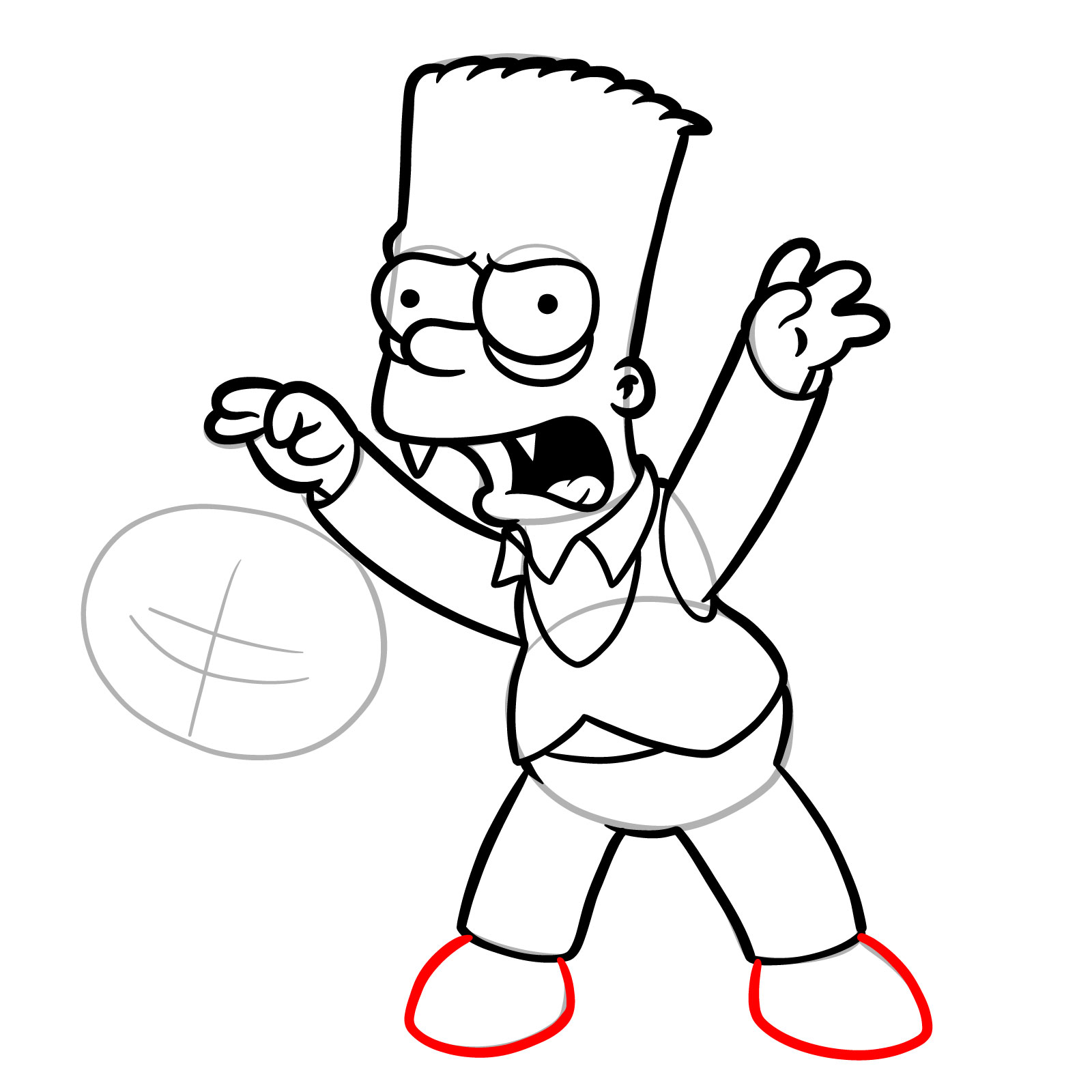 How to draw Bart Dracula - step 25