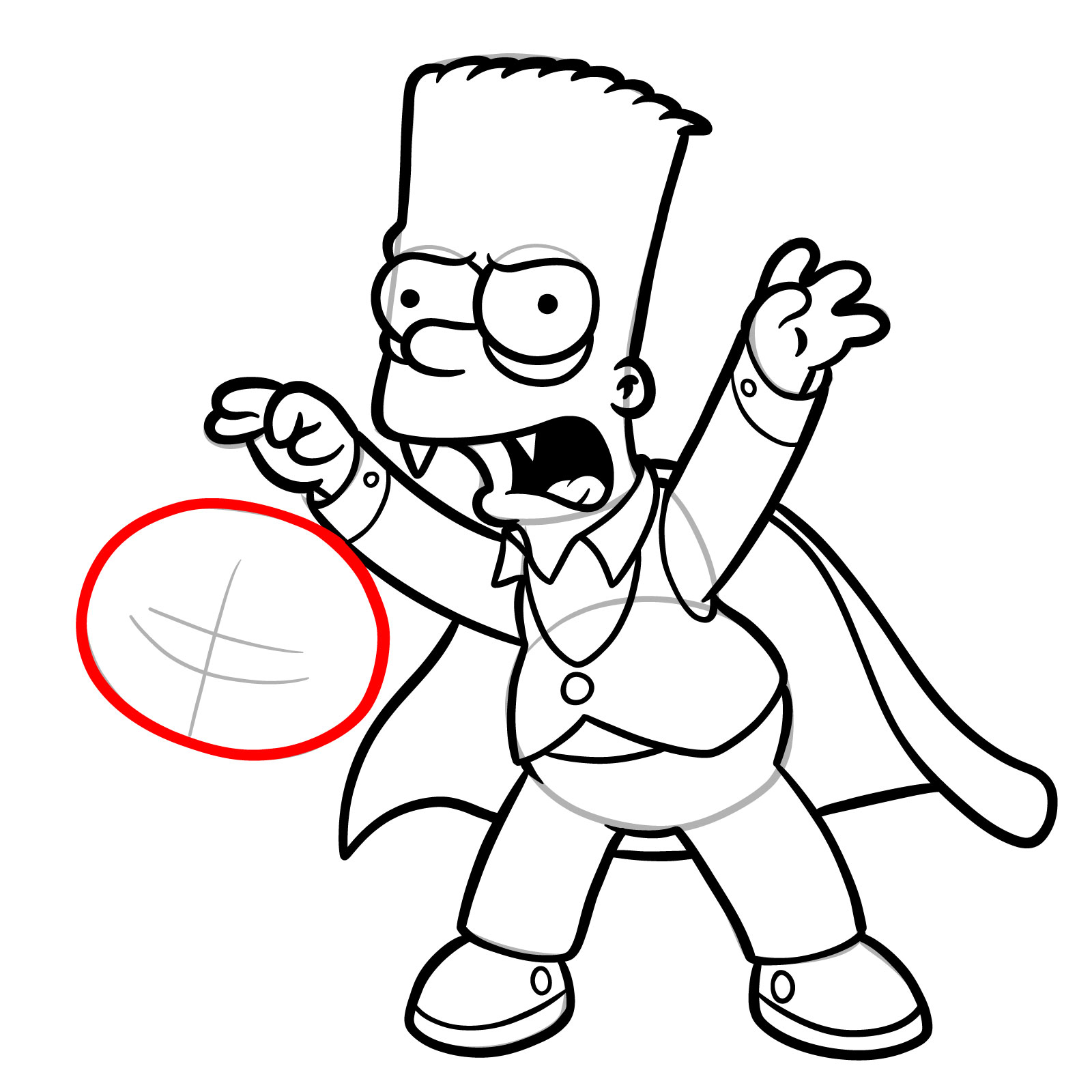 How to draw Bart Dracula - step 29