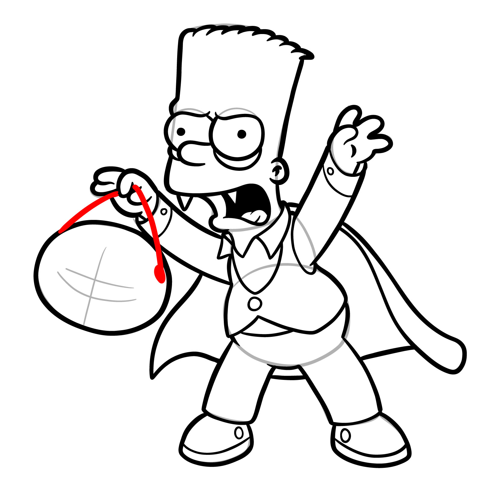 How to draw Bart Dracula - step 30