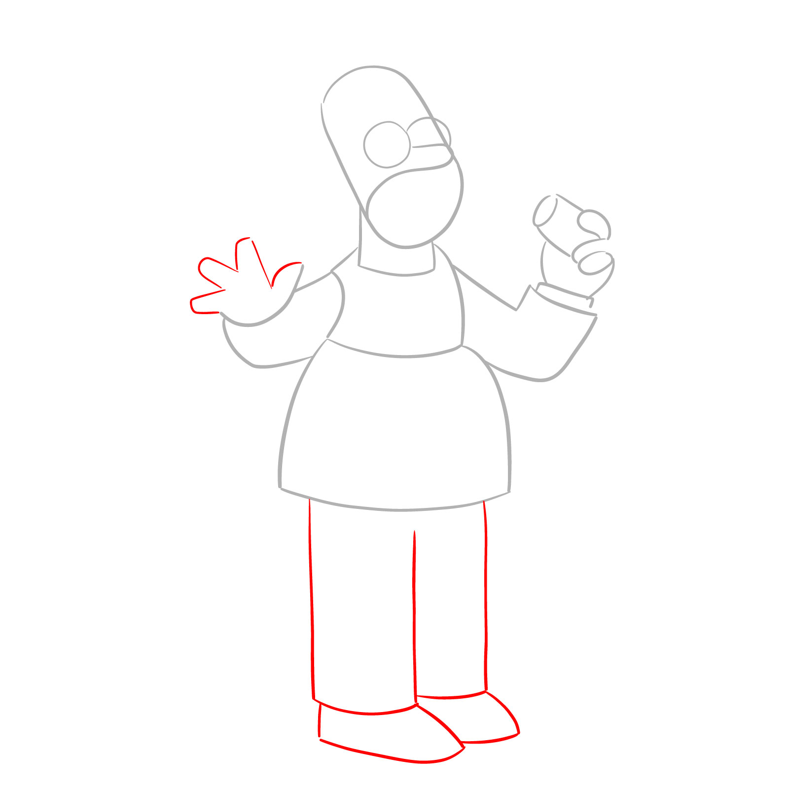 How to draw Vampire Homer - step 03