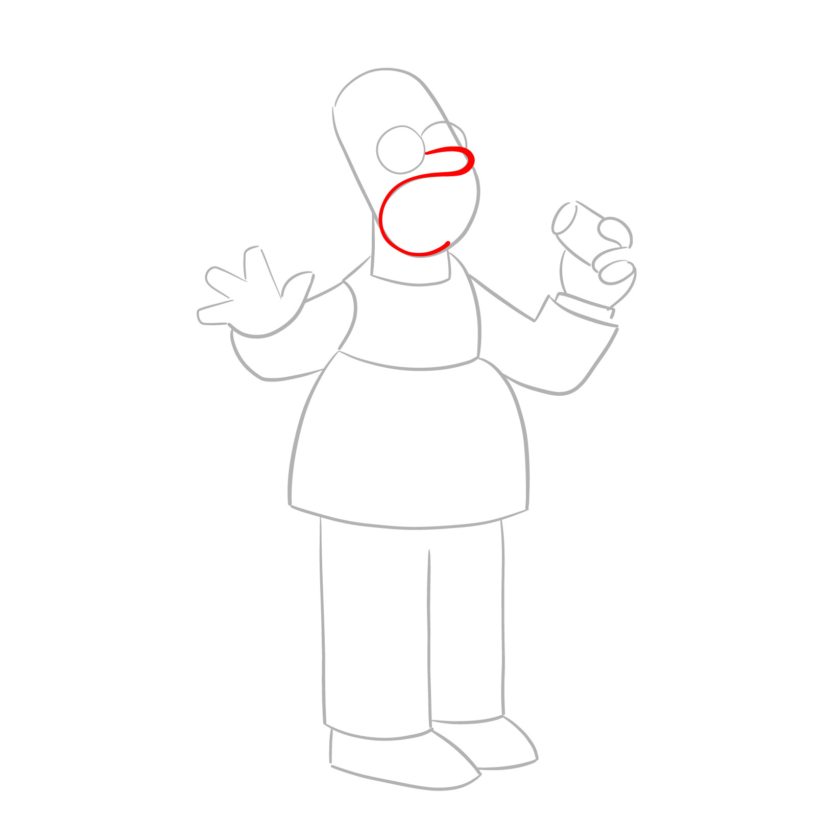 How to draw Vampire Homer - step 04