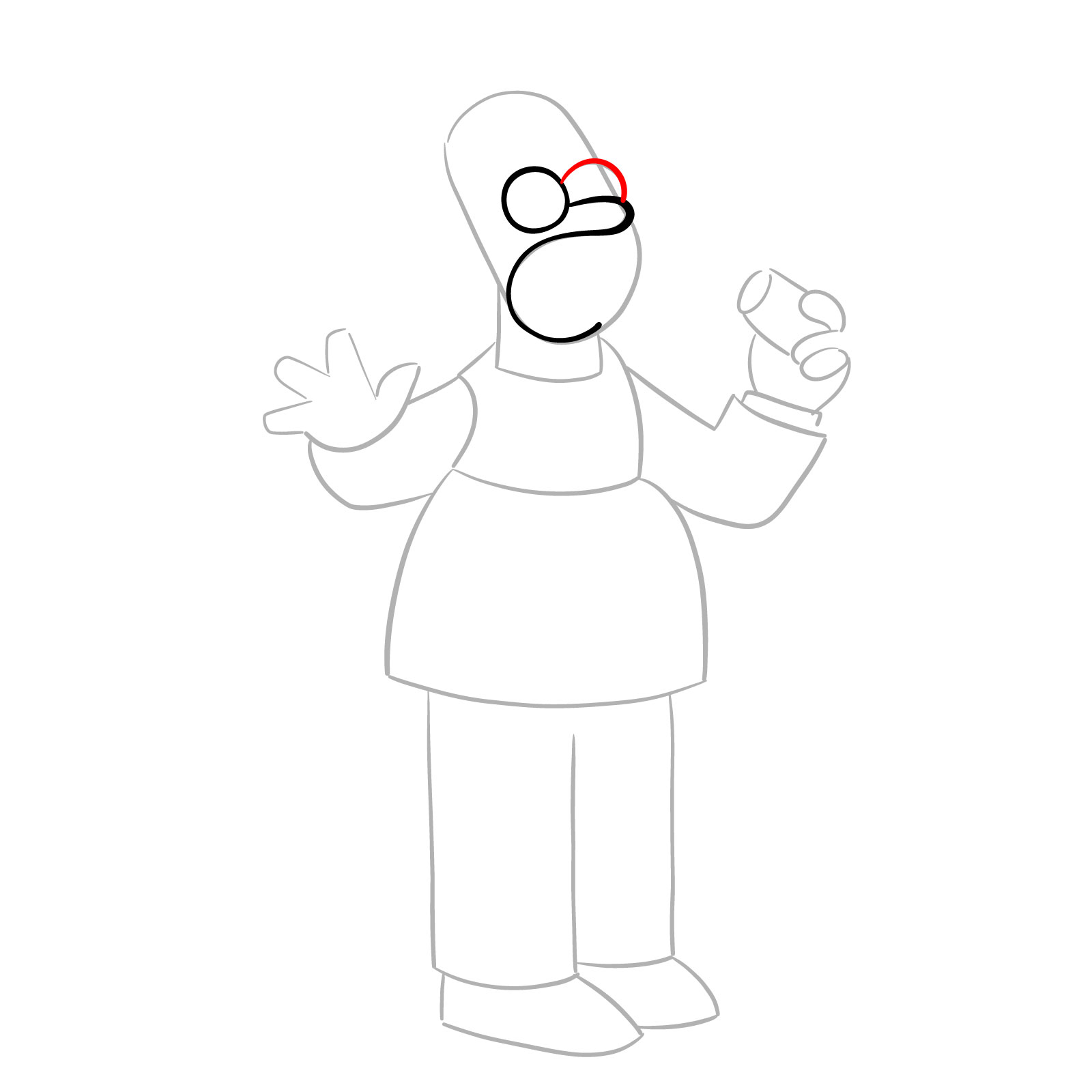 How to draw Vampire Homer - step 06