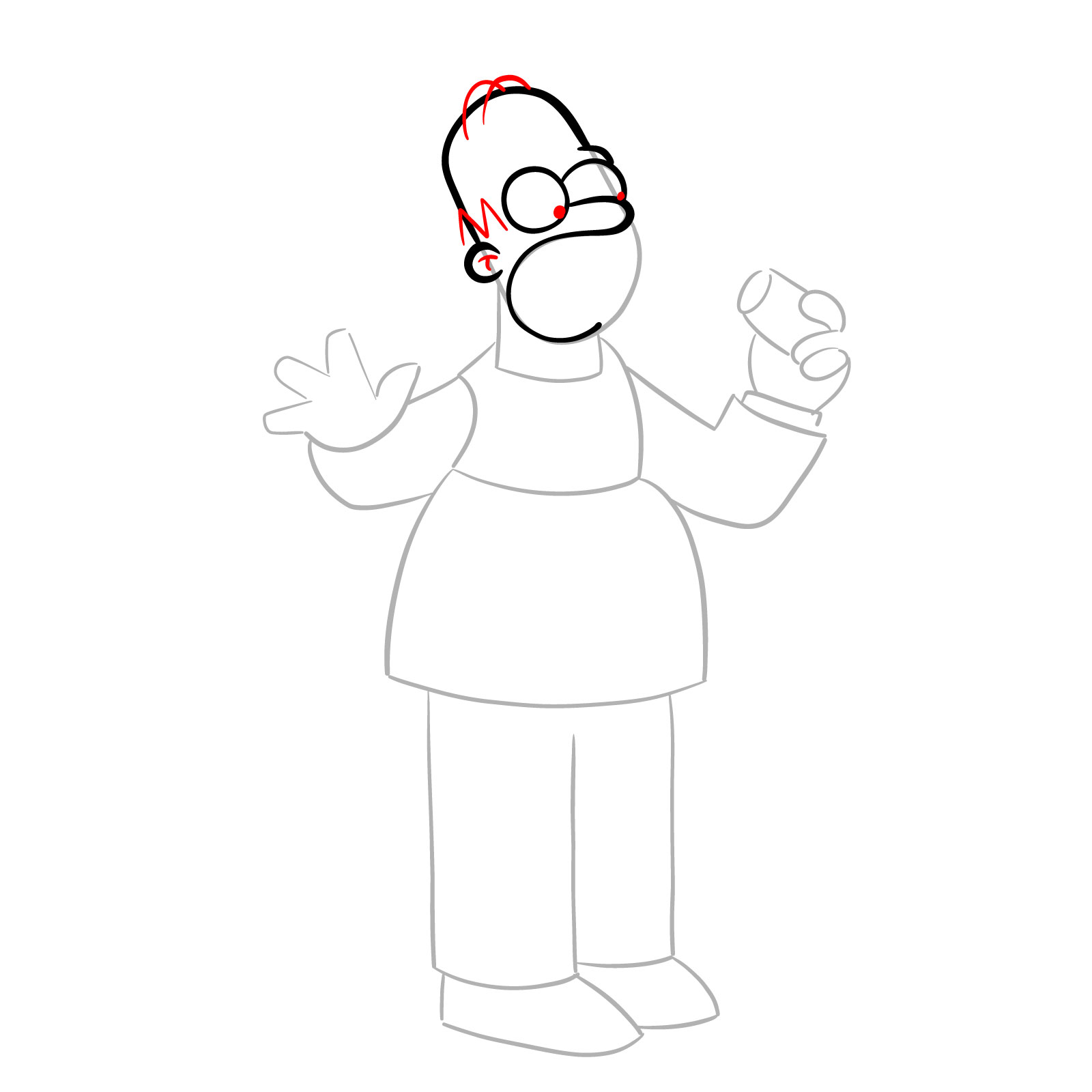 How to draw Vampire Homer - step 08