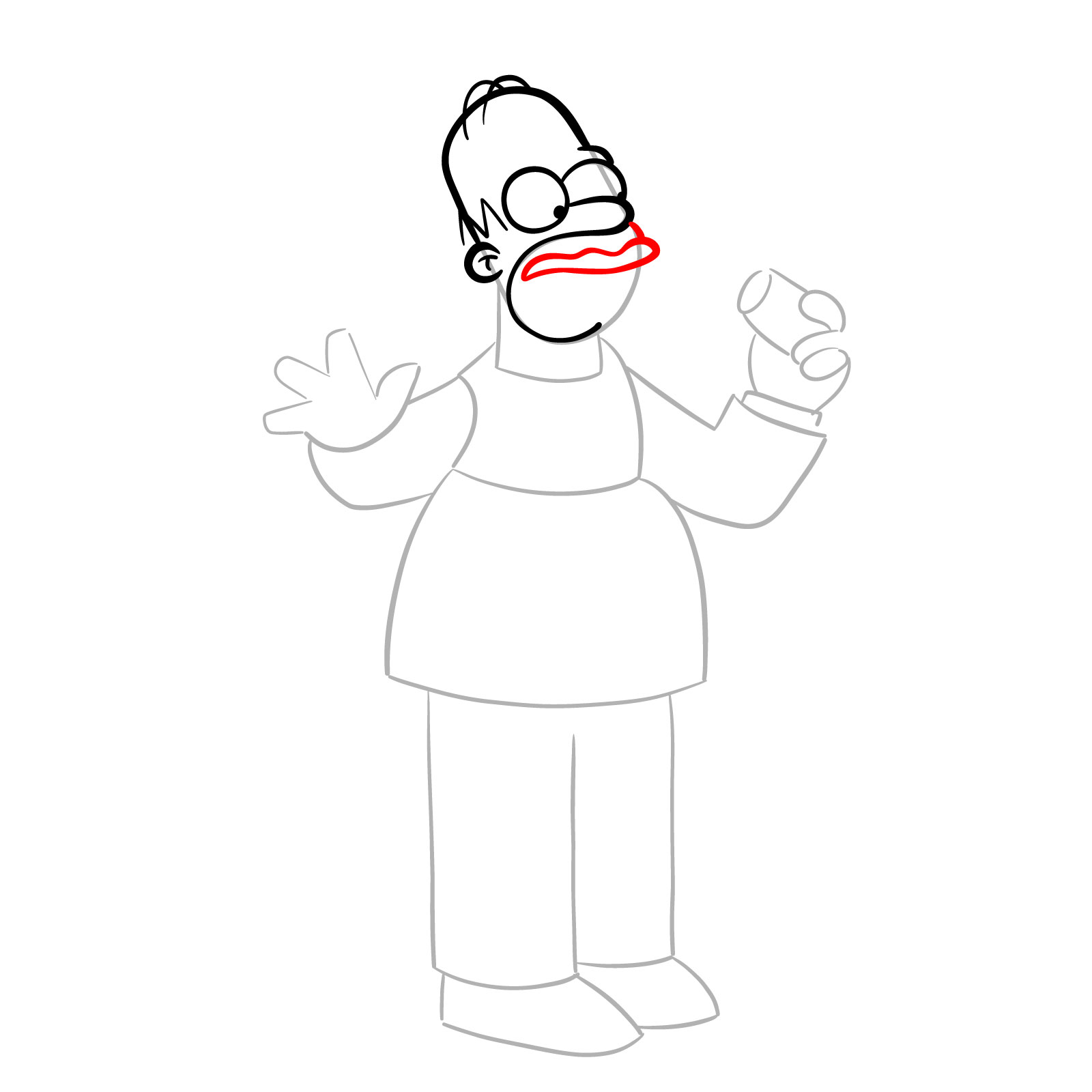 How to draw Vampire Homer - step 09