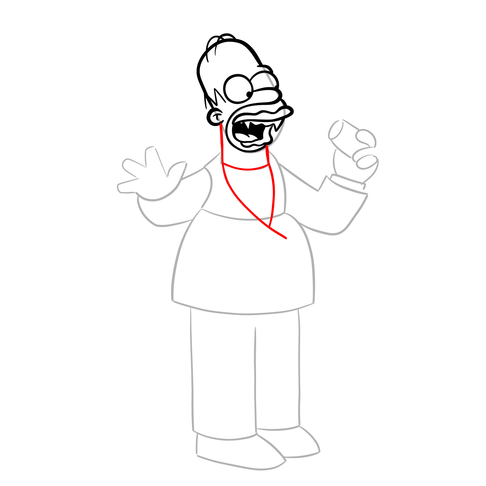 How to draw Vampire Homer - step 13