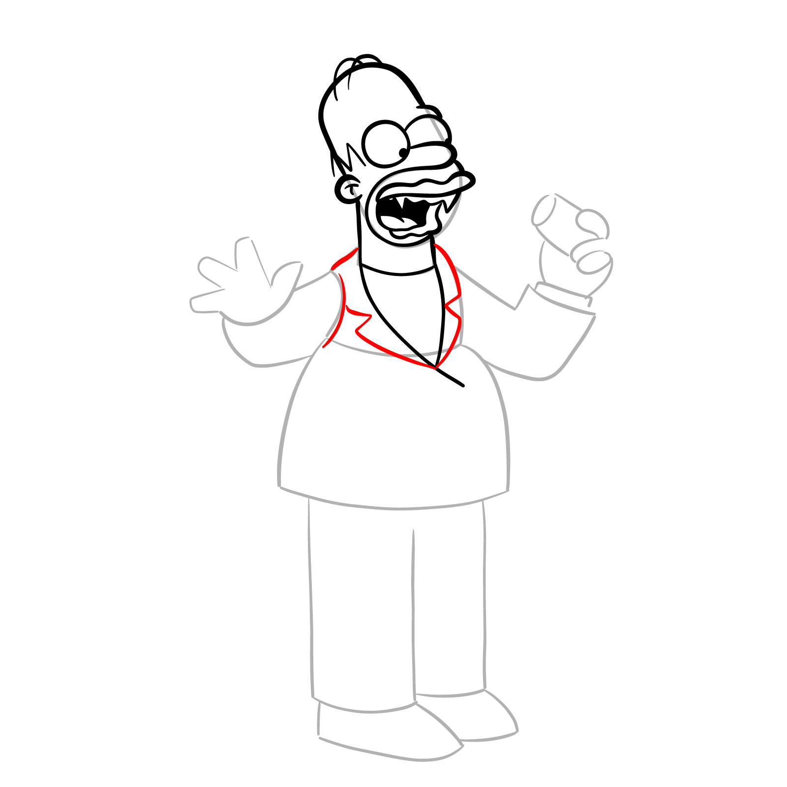 How to draw Vampire Homer - step 14