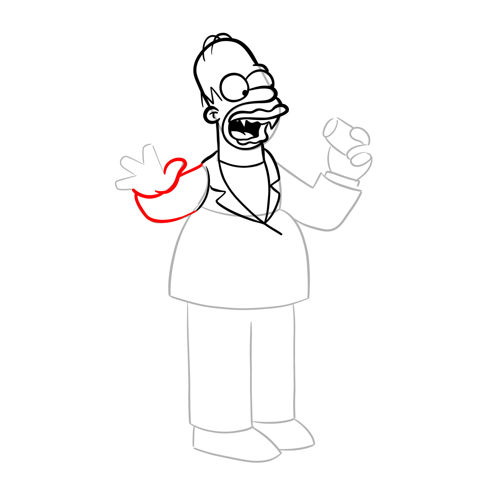 How to draw Vampire Homer - step 15