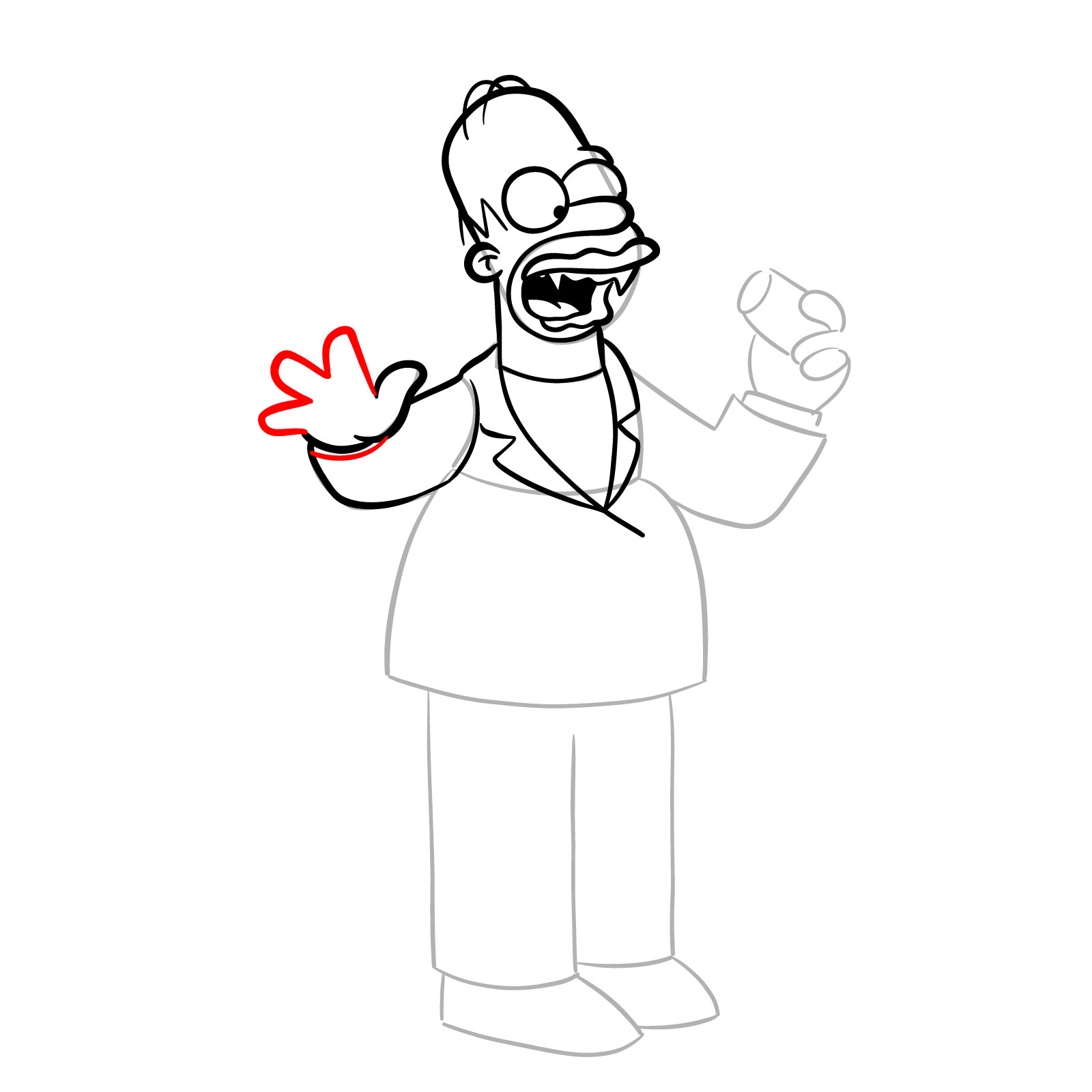 How to draw Vampire Homer - step 16