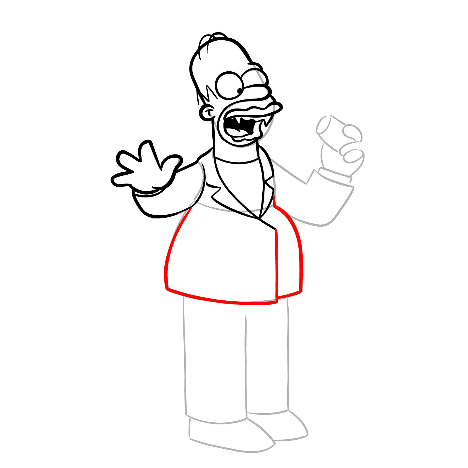 How to draw Vampire Homer - step 17