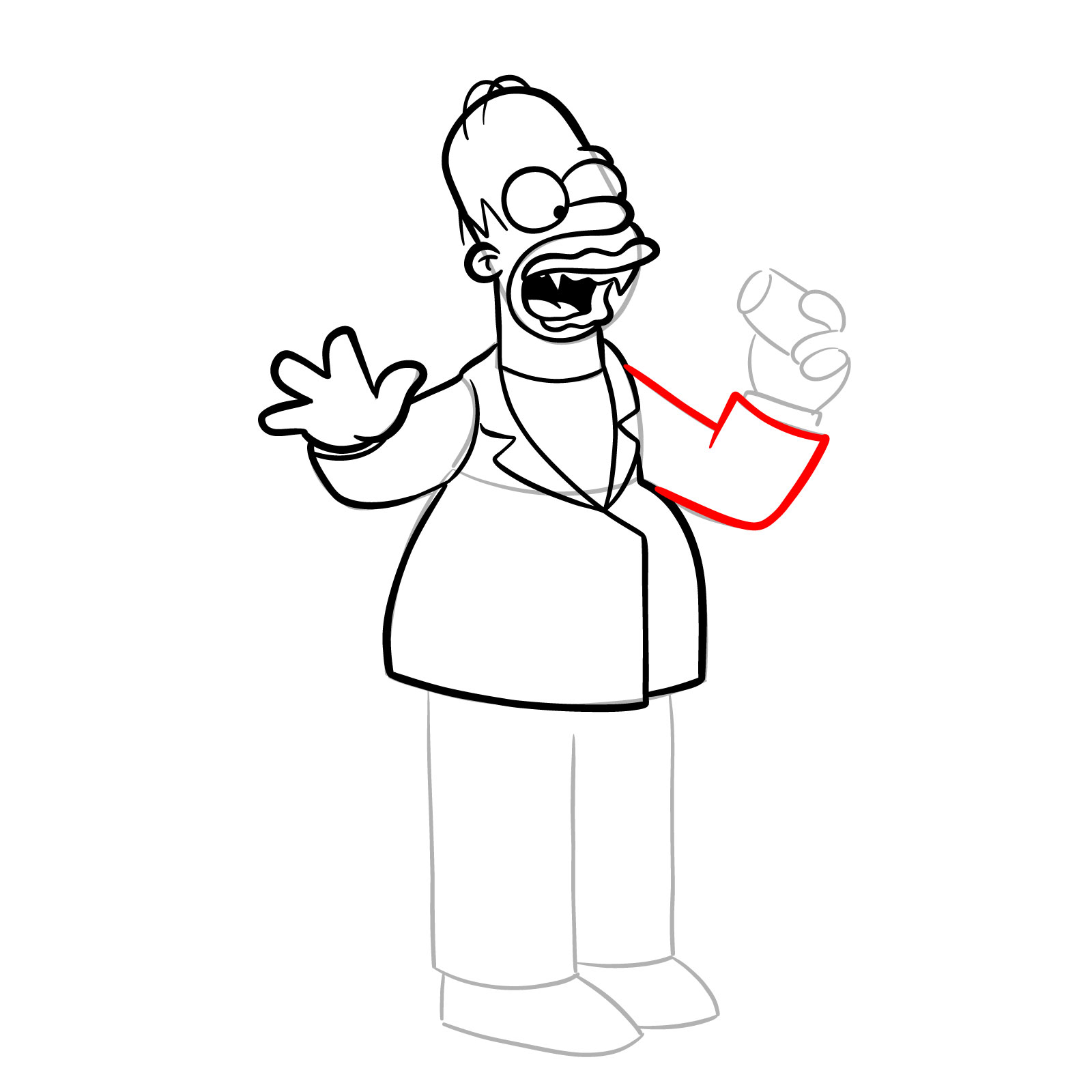 How to draw Vampire Homer - step 18