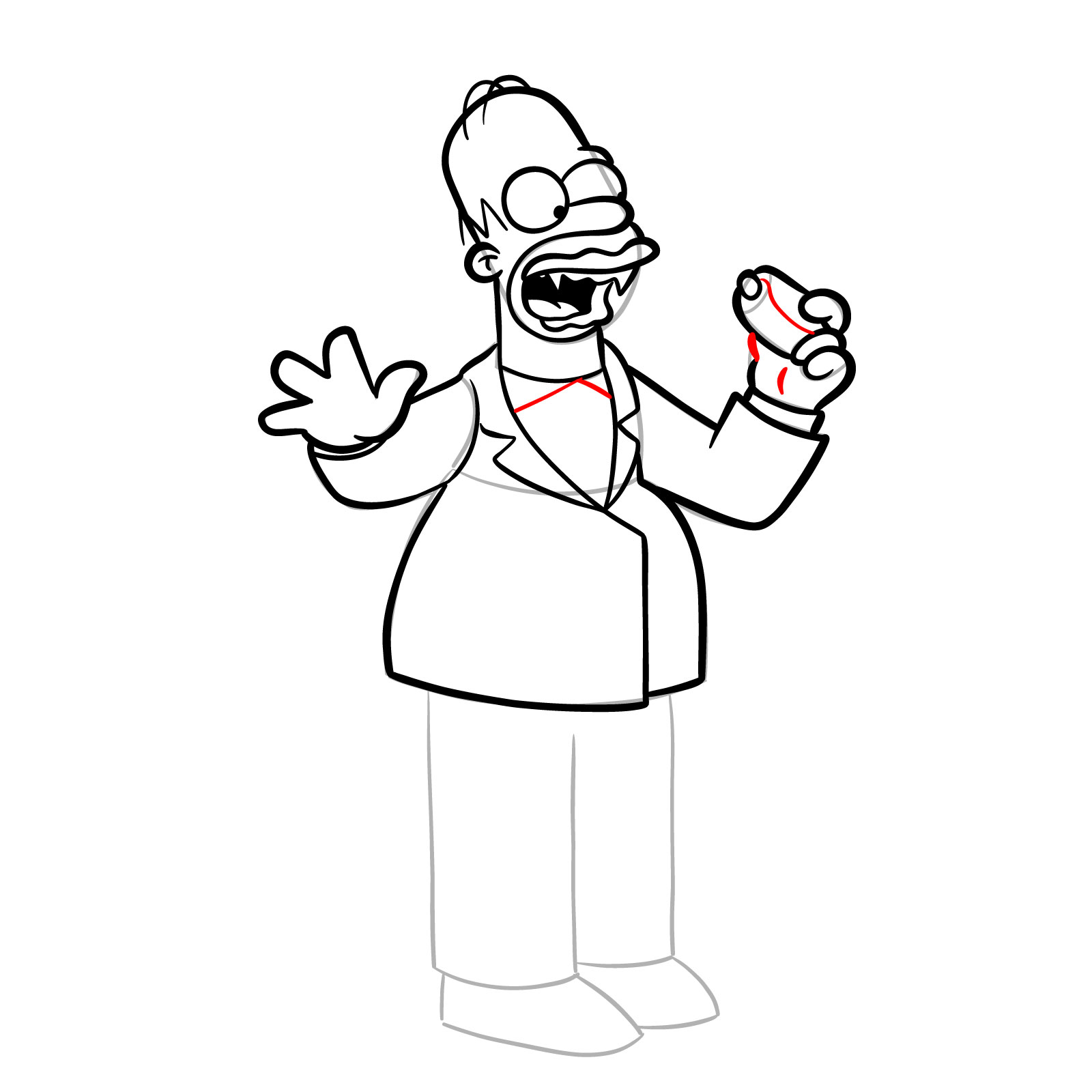 How to draw Vampire Homer - step 21