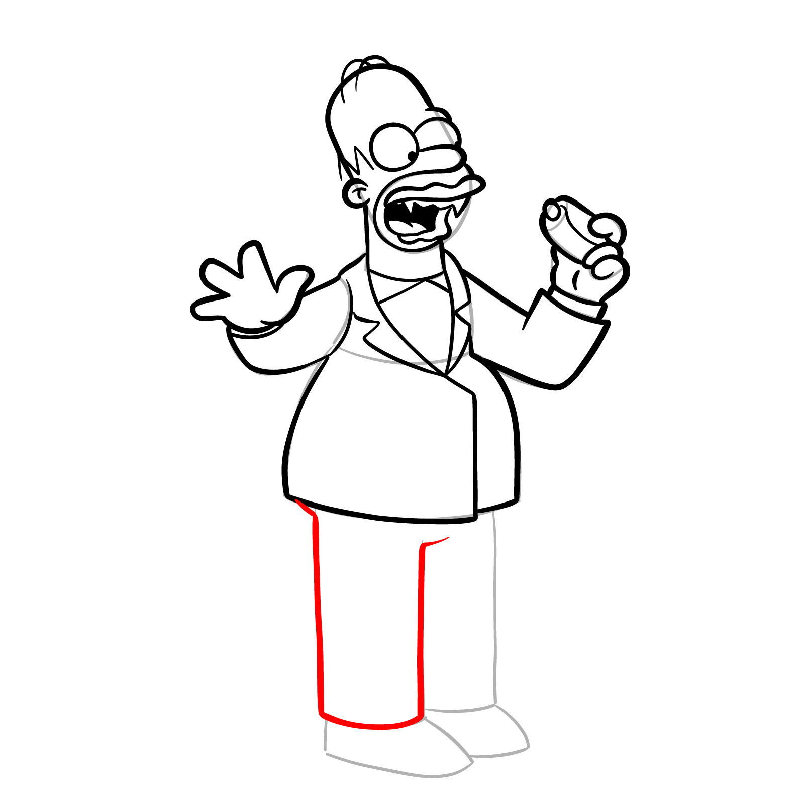 How to draw Vampire Homer - step 22