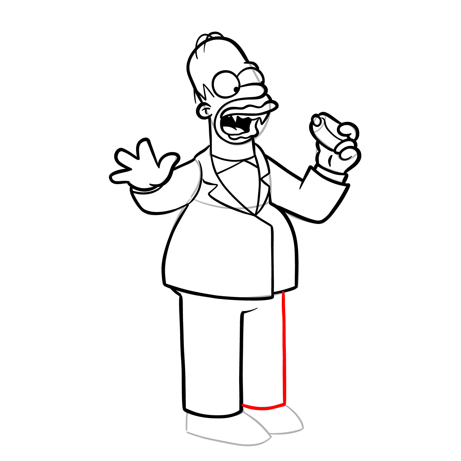 How to draw Vampire Homer - step 23