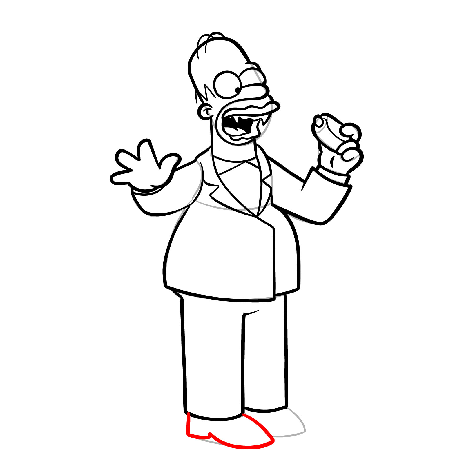 How to draw Vampire Homer - step 24