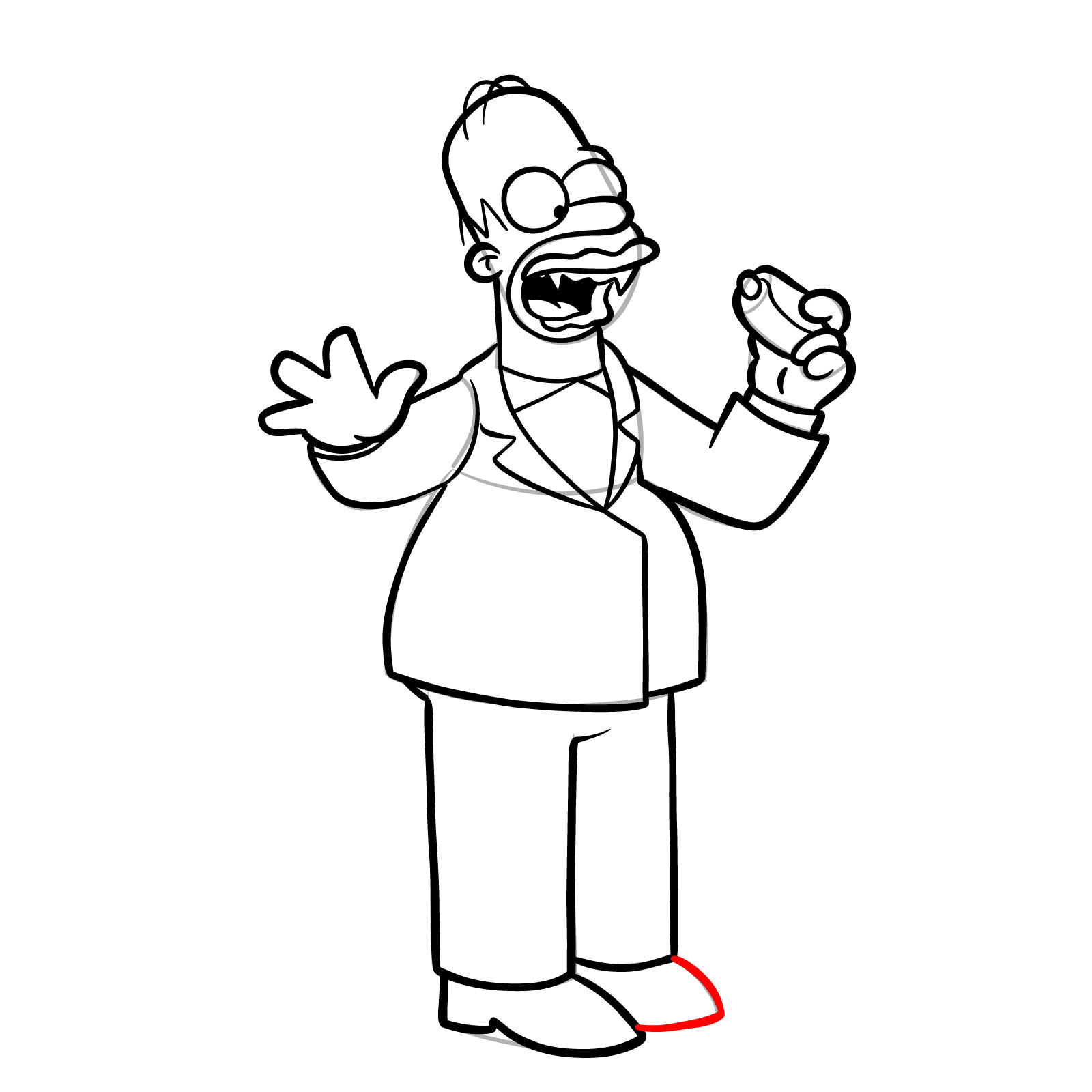 How to draw Vampire Homer - step 25