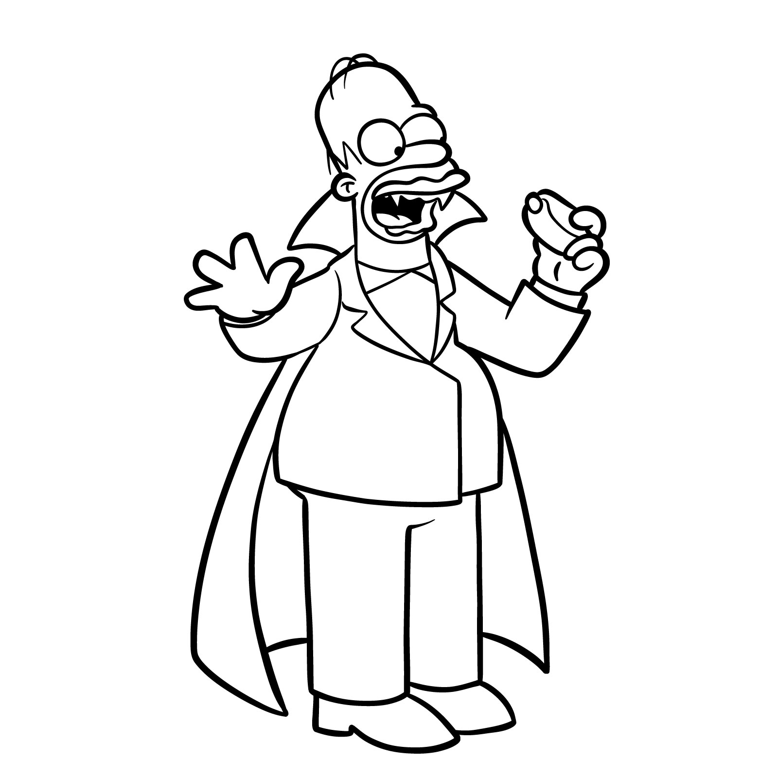 How to draw Vampire Homer - final step