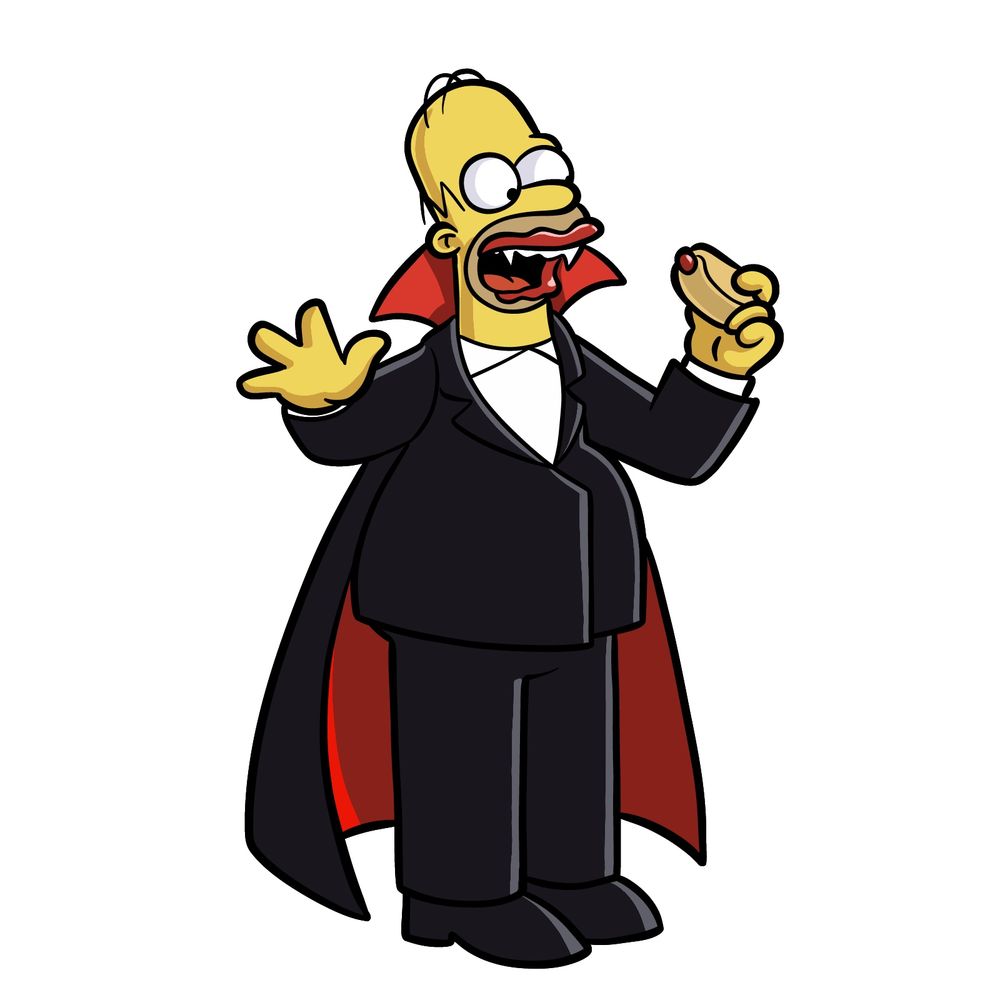 How to draw Vampire Homer