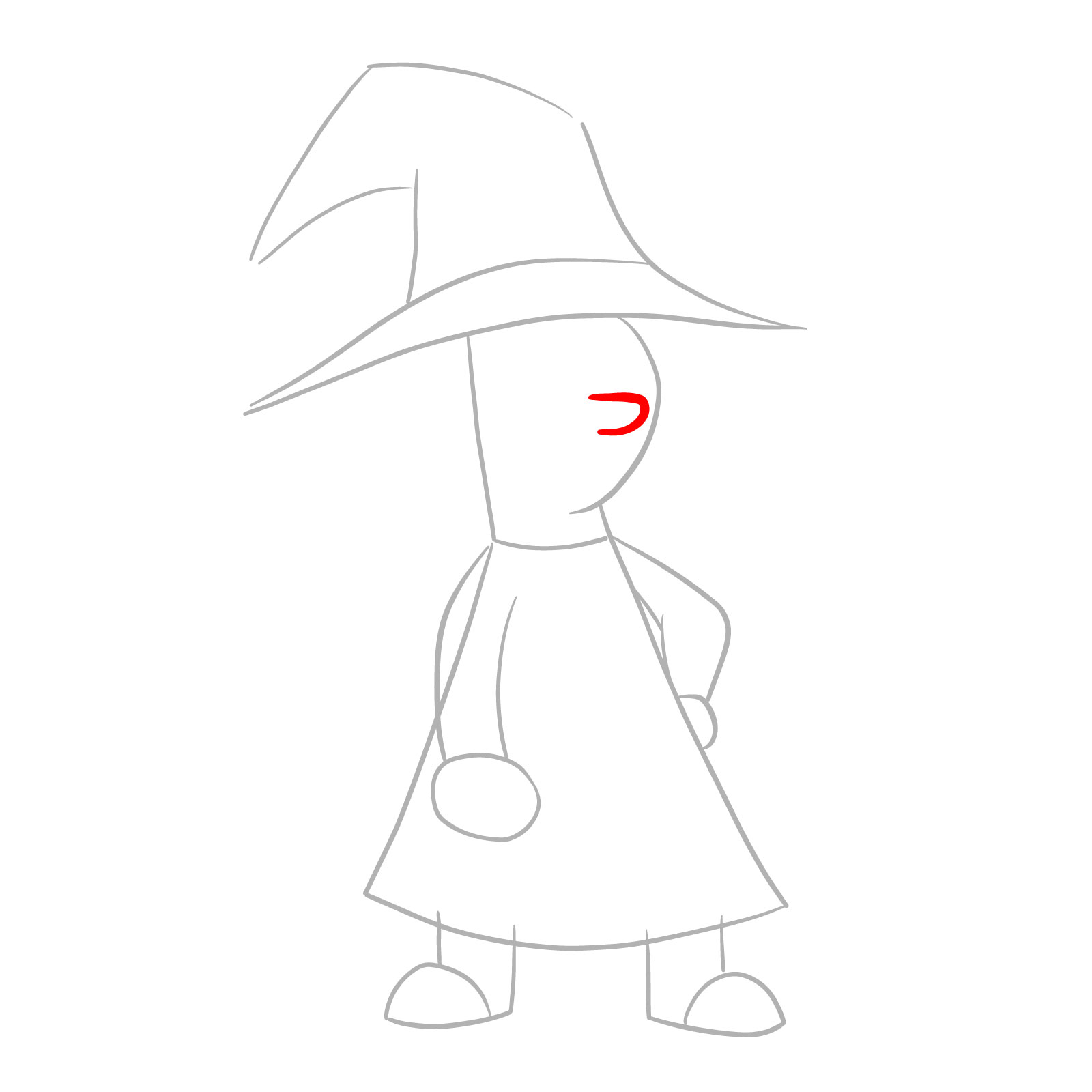 How to draw Lisa as a witch - step 03