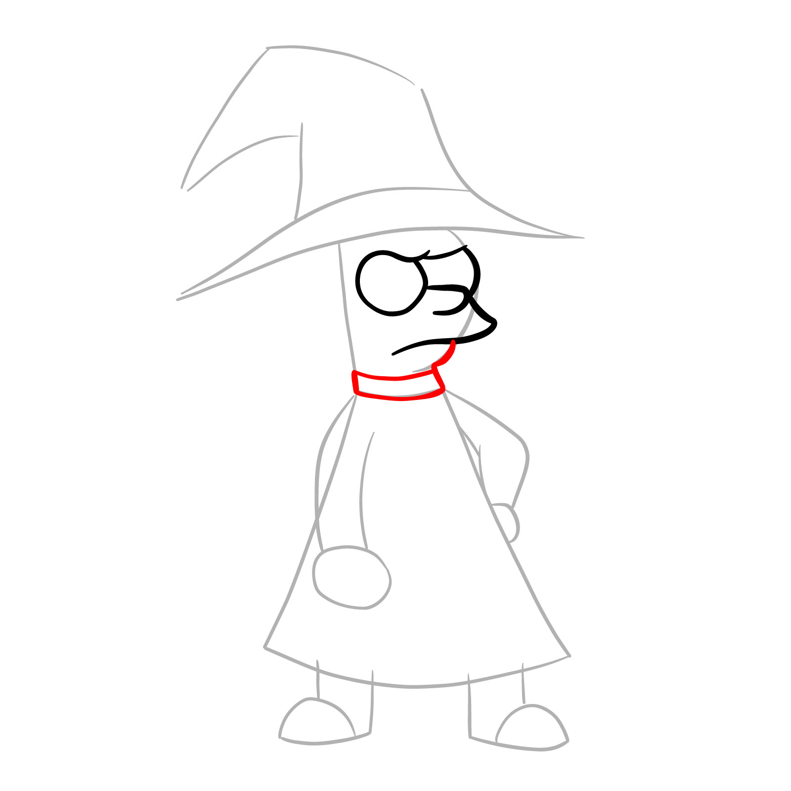 How to draw Lisa as a witch - step 07