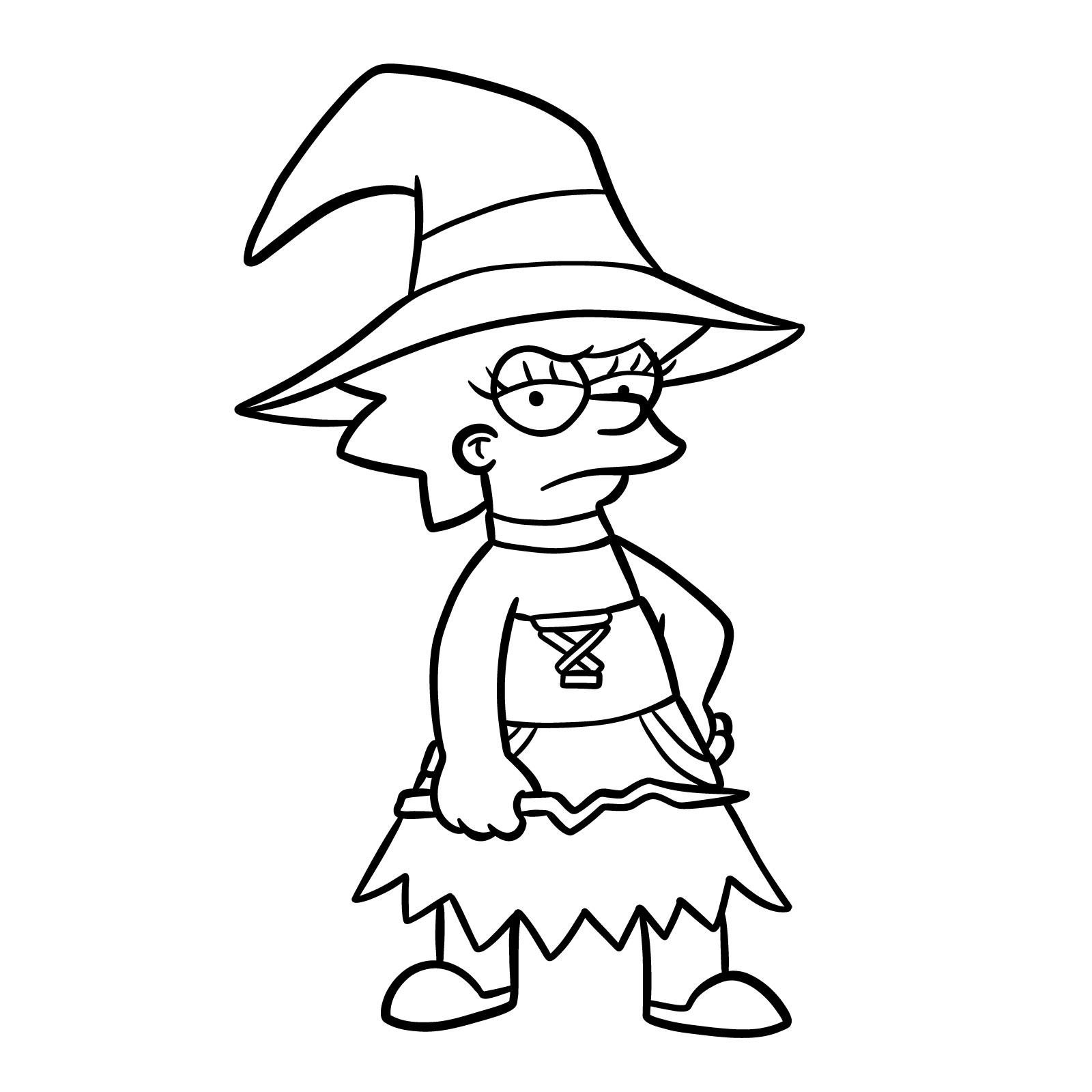 How to draw Lisa as a witch - final step