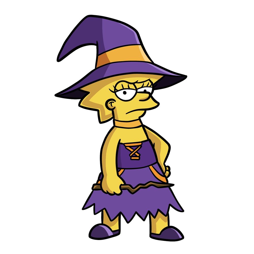 How to draw Lisa as a witch