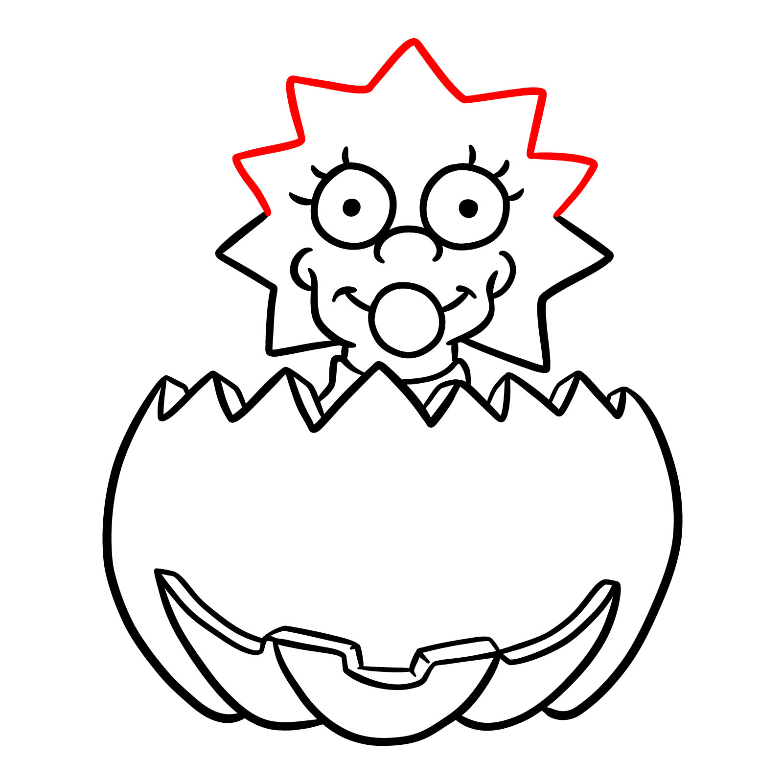 How to draw Halloween Maggie Simpson - step 14