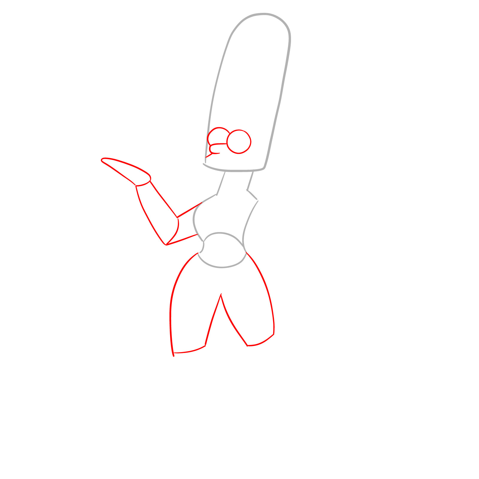 How to draw Marge as a mummy - step 02