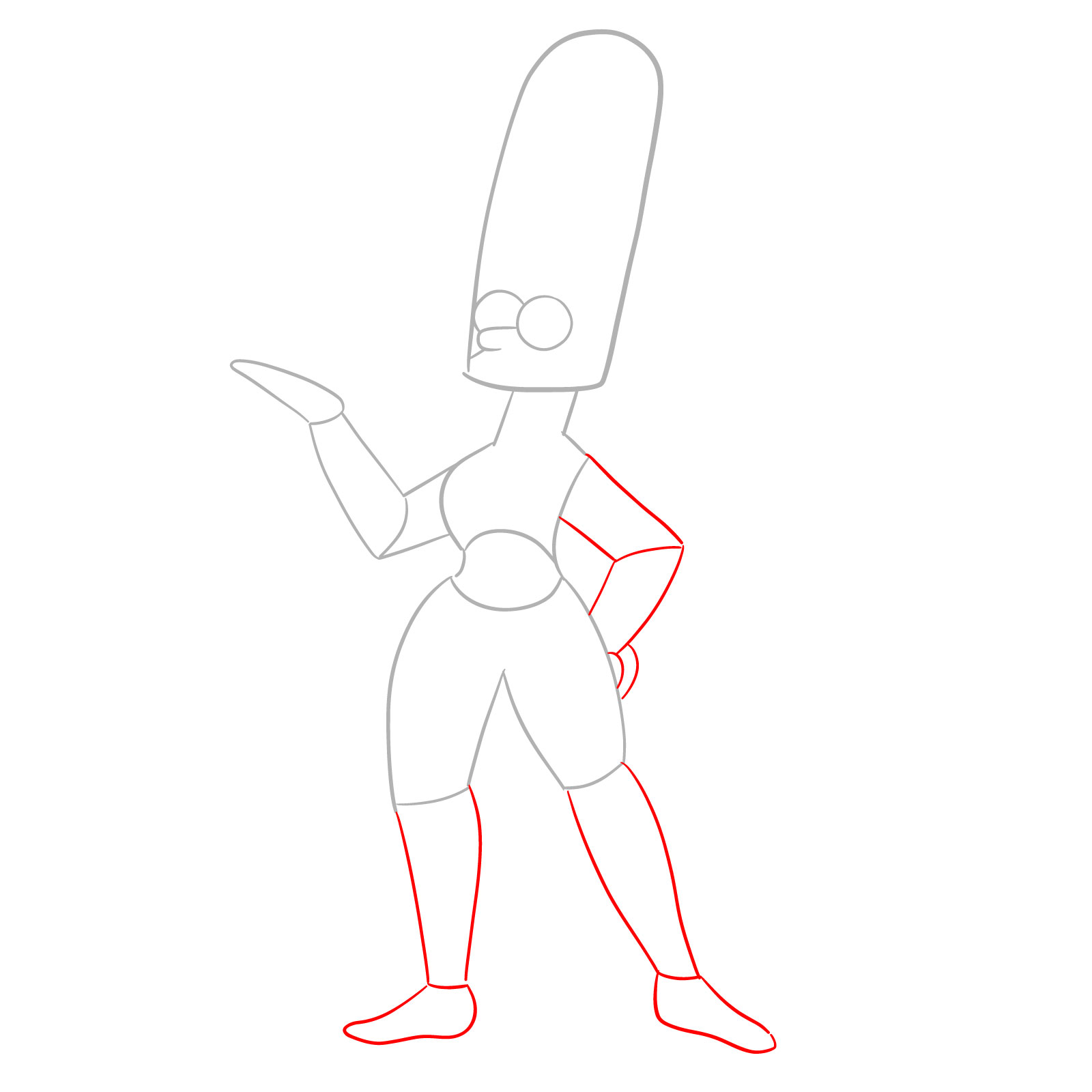 How to draw Marge as a mummy - step 03