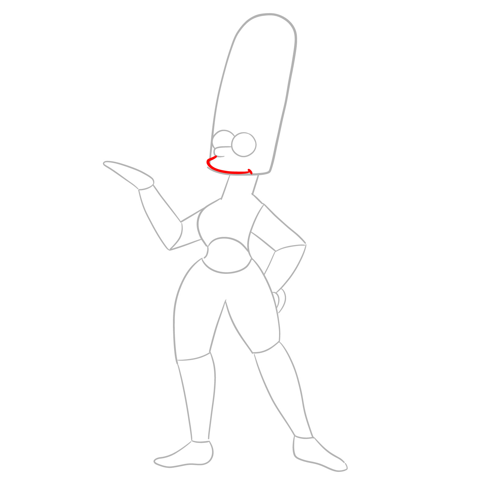 How to draw Marge as a mummy - step 04